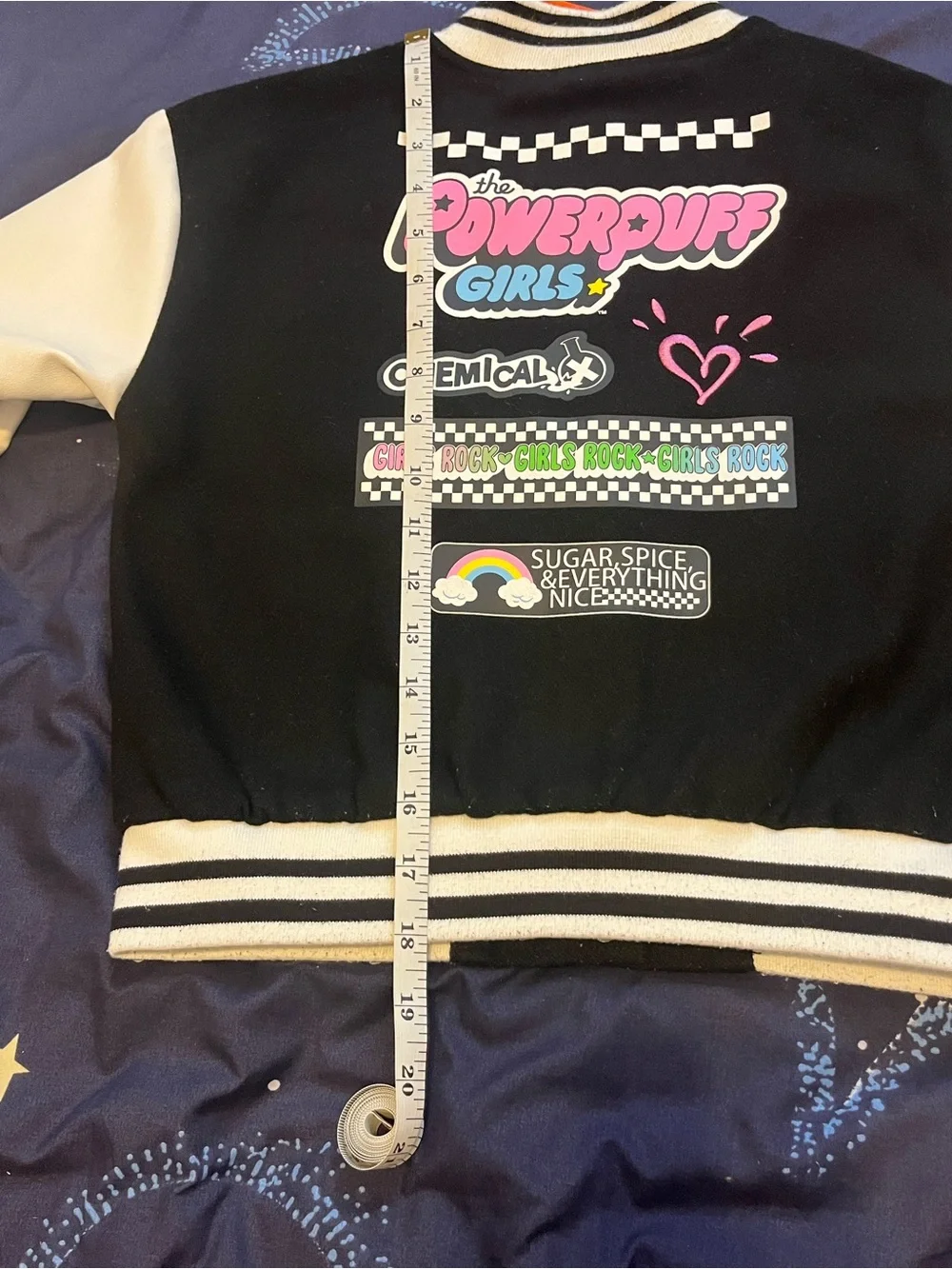 Girls Sz Small Power Puff Girls X JUSTICE Bomber Varsity Jacket